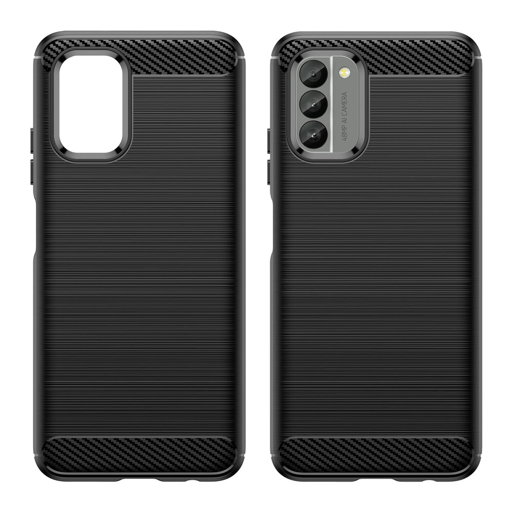 Carbon Case cover til Nokia G400 fleksibelt silikone carbon cover sort