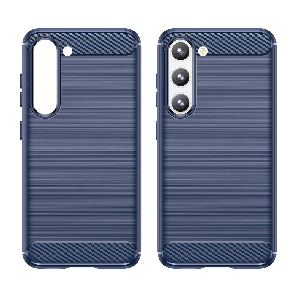 Carbon Case til Samsung Galaxy S23+ fleksibelt silikon carbon cover blå