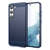 Carbon Case til Samsung Galaxy S23+ fleksibelt silikon carbon cover blå