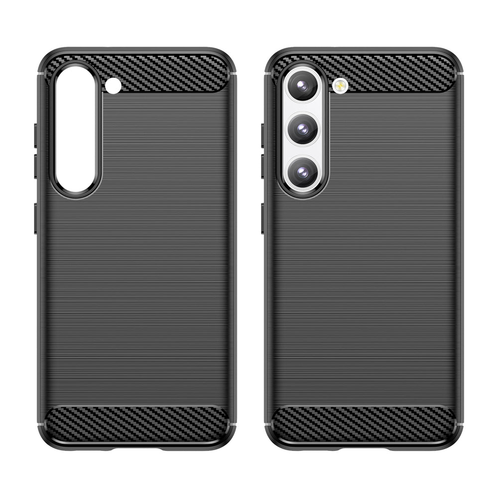 Carbon Case til Samsung Galaxy S23+ Fleksibel silikone carbon cover sort