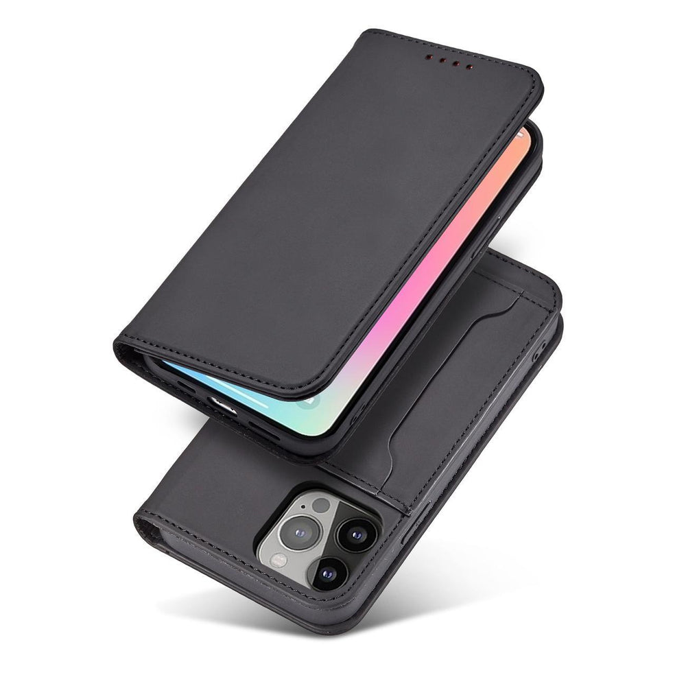 Magnetkortkasse til Samsung Galaxy S23+ flip cover tegnebog stativ sort