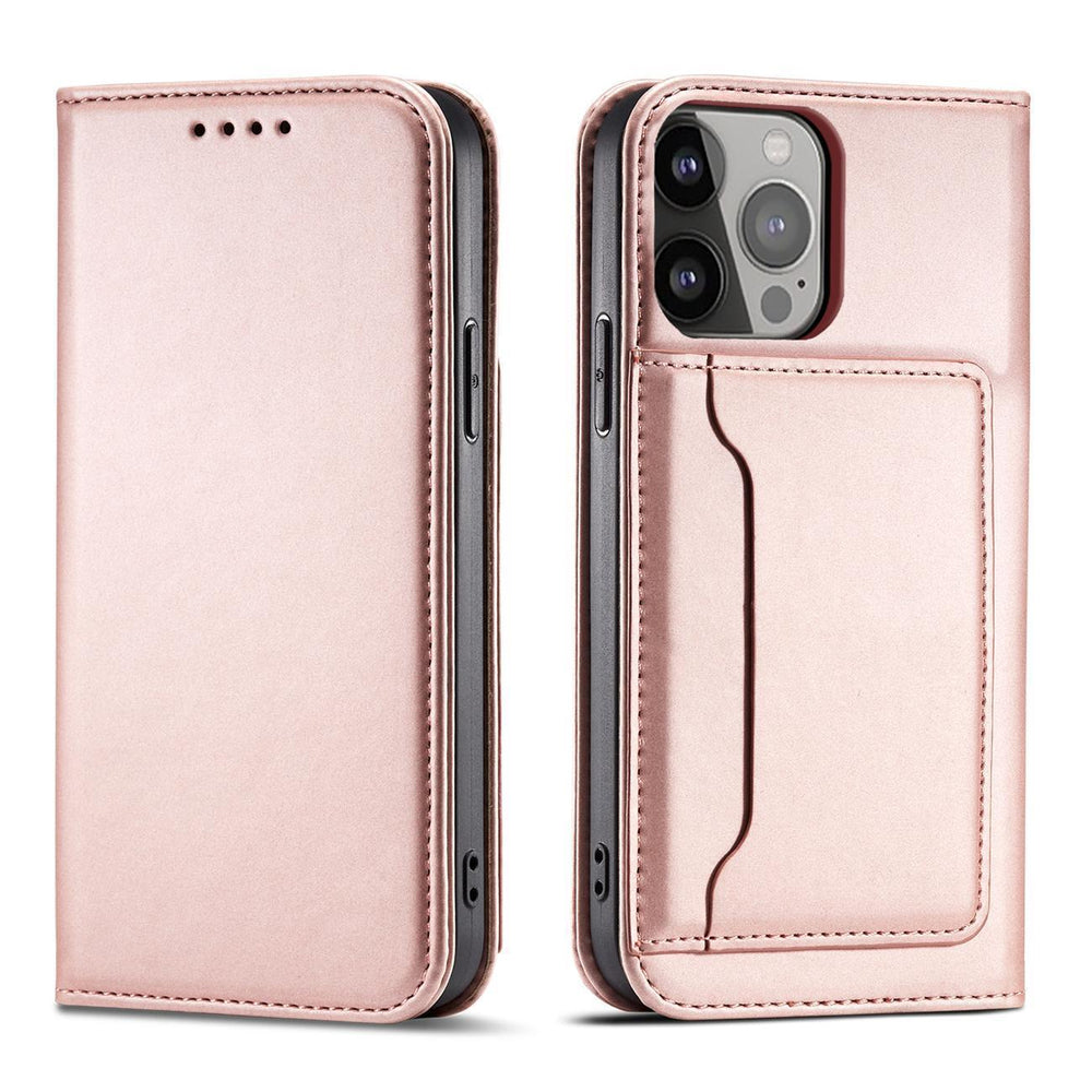 Magnetkortkasse til Samsung Galaxy S23+ flip cover tegnebog stativ pink