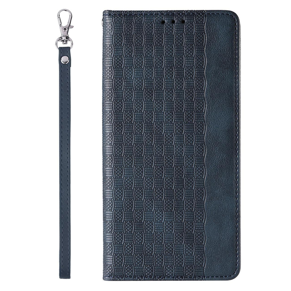 Magnet Strap Case til Samsung Galaxy S23+ Flip Wallet Mini Lanyard Stand Blue