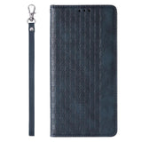 Magnet Strap Case til Samsung Galaxy S23+ Flip Wallet Mini Lanyard Stand Blue