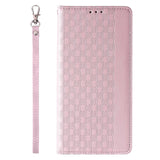 Magnet Strap Case til Samsung Galaxy S23+ Flip Wallet Mini Lanyard Stand Pink