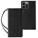 Magnet Strap Case til Samsung Galaxy S23 Ultra Flip Wallet Mini Lanyard Stand Sort