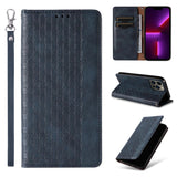 Magnet Strap Case Case for Samsung Galaxy S23 Ultra Flip Wallet Mini Lanyard Stand Blå