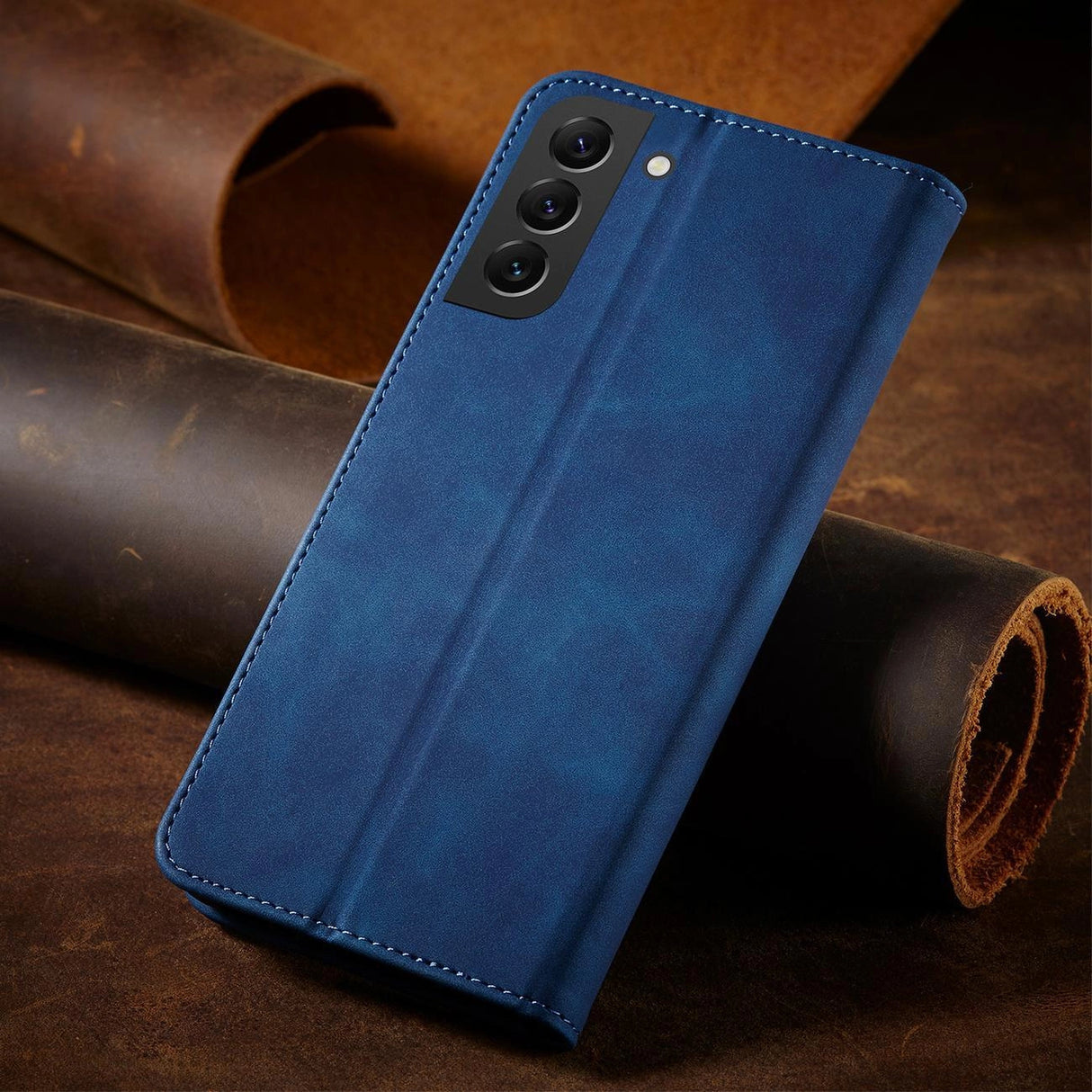 Magnet Fancy Case til Samsung Galaxy S23 Ultra Cover med Flip Wallet Stand Blue
