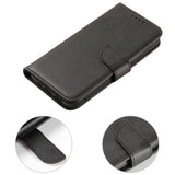 Magnet Case Case til Xiaomi Poco C40 flip cover tegnebog stativ sort