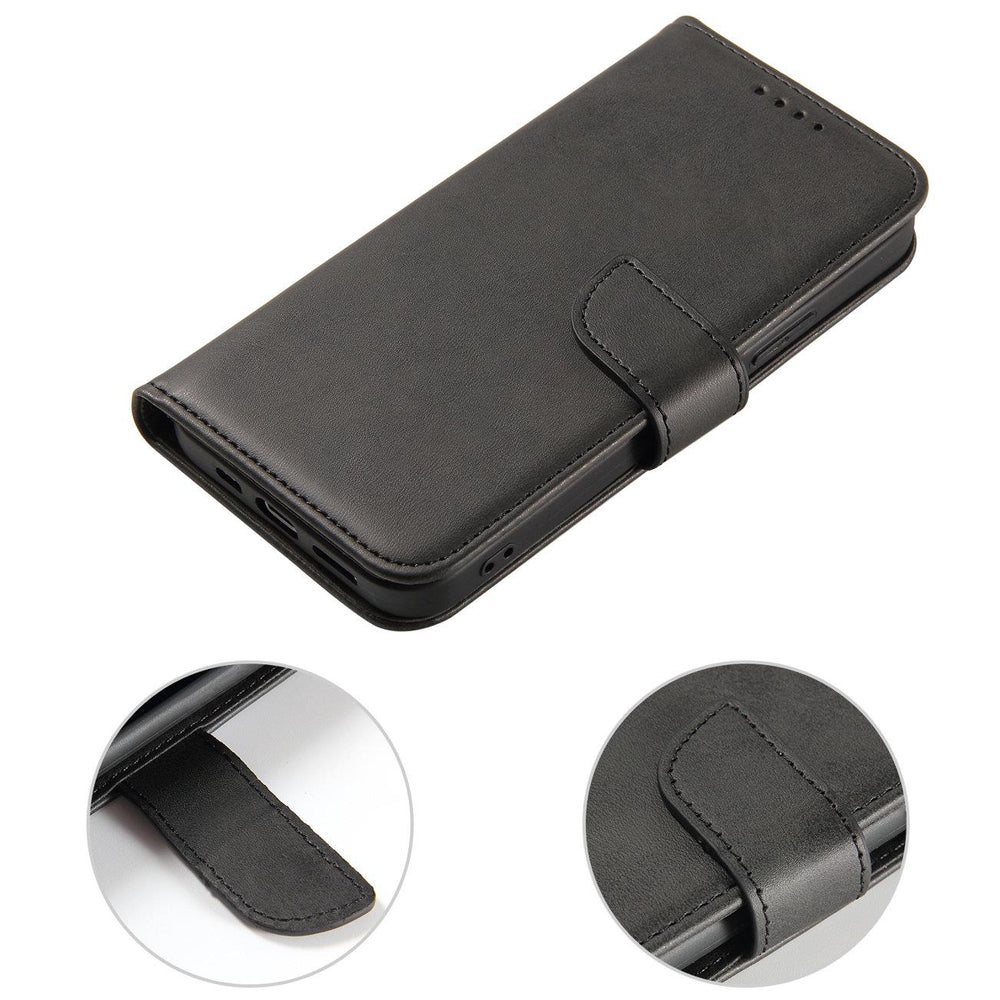 Magnet Case cover til Oppo A17 flip cover wallet stand sort