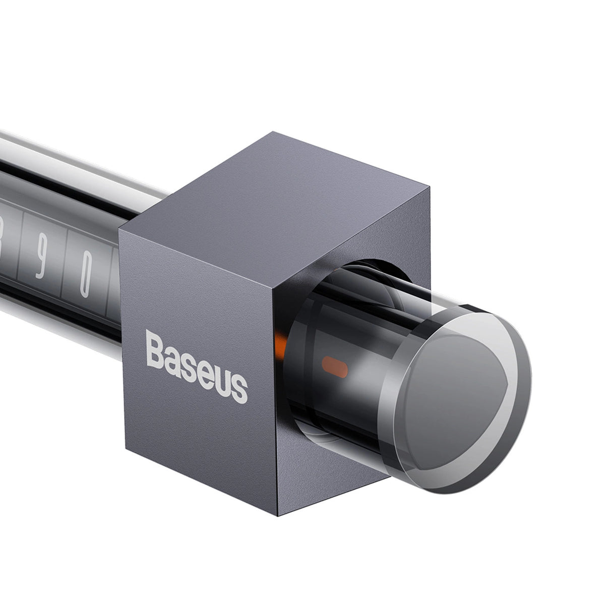 Baseus parkeringsskilt til telefonnummeret på det grå instrumentbræt