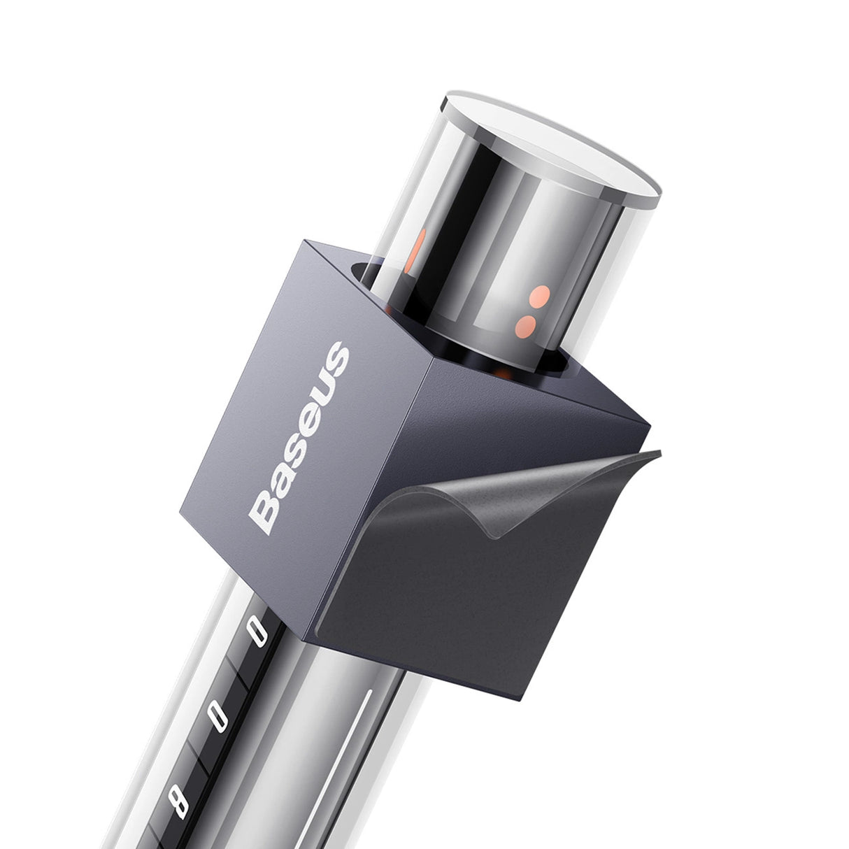 Baseus parkeringsskilt til telefonnummeret på det grå instrumentbræt