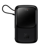 Powerbank 10000mAh 20W Baseus Qpow Pro Overseas Edition + USB C 3A Cable - Black