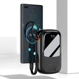 Baseus Qpow Digital Display powerbank med hurtig opladning 10000mAh 22.5W QC/PD/SCP/FCP med indbygget USB-C kabel hvid
