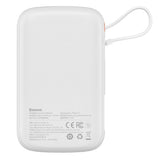 Baseus Qpow Digital Display powerbank with fast charging 10000mAh 22.5W QC/PD/SCP/FCP with built-in USB-C cable white