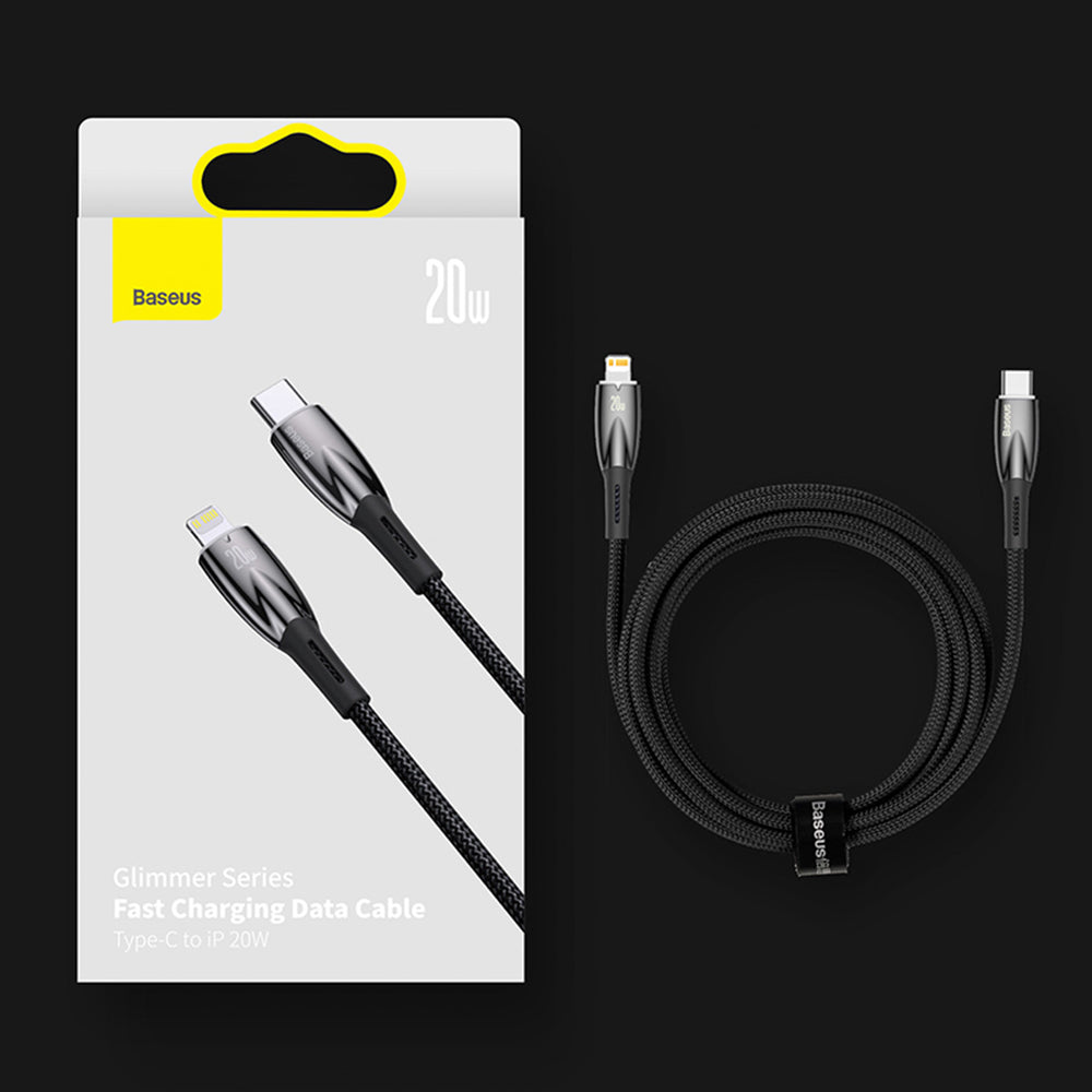 Baseus Glimmer Series Fast Charging Cable USB-A - USB-C 100W 480Mb/s 1m Black