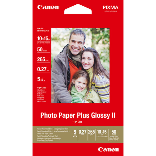 Canon Glossy II PP-201 Fotopapir 100 x 150 mm 50ark 2311B003