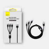3in1 USB - micro USB / Lightning / USB C 3.5A 1.2m kabel Baseus StarSpeed - sort