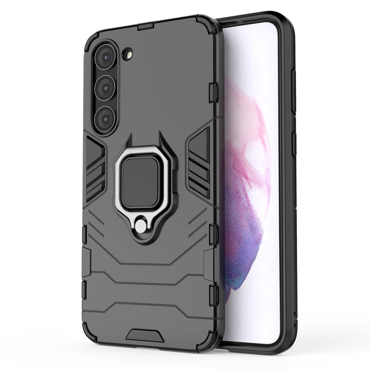 Ring Armor case til Samsung Galaxy S23+ pansret cover magnetisk holder ring sort