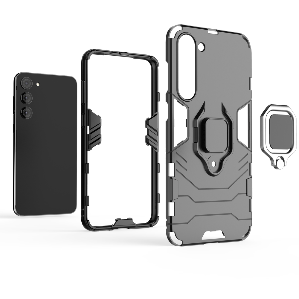 Ring Armor case til Samsung Galaxy S23+ pansret cover magnetisk holder ring sort
