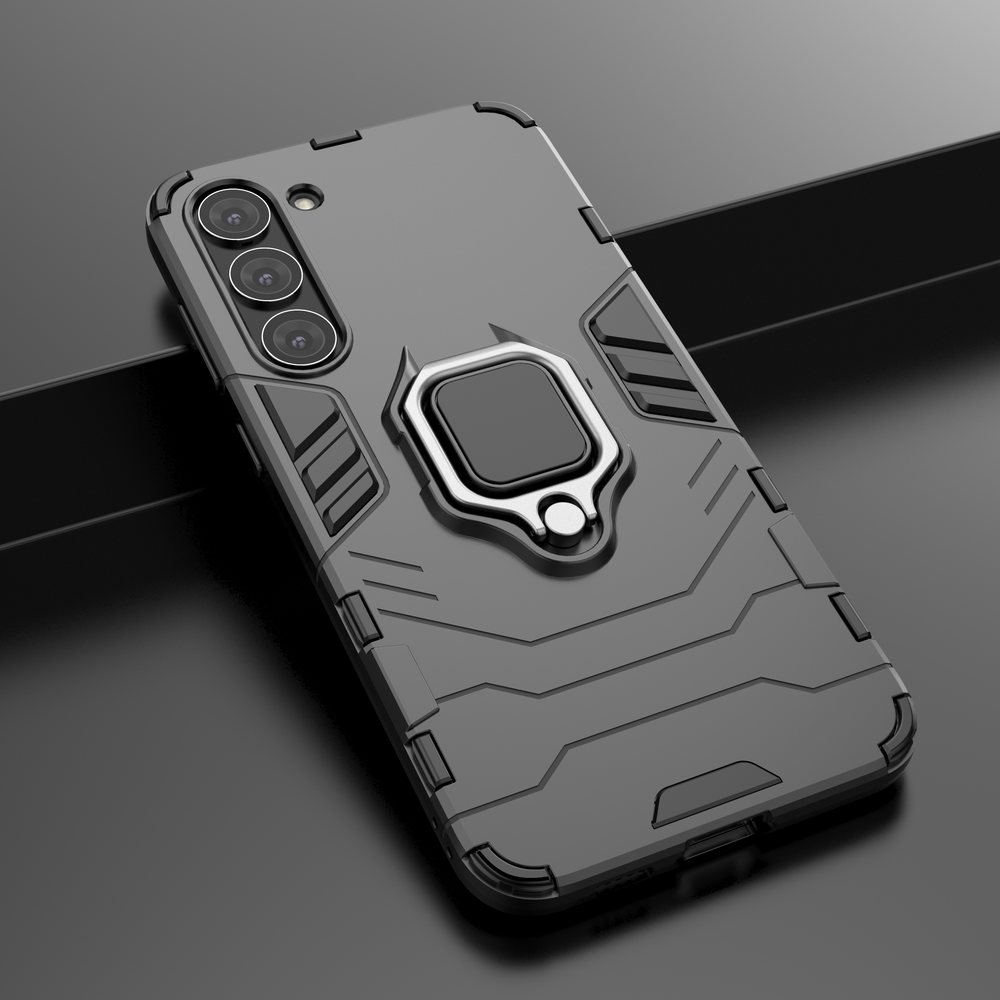 Ring Armor case til Samsung Galaxy S23+ pansret cover magnetisk holder ring sort