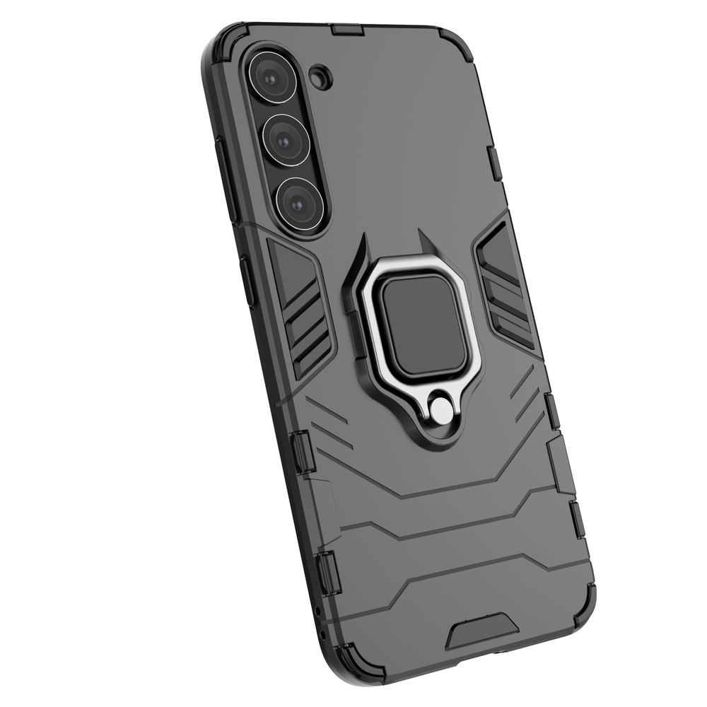 Ring Armor case til Samsung Galaxy S23+ pansret cover magnetisk holder ring sort