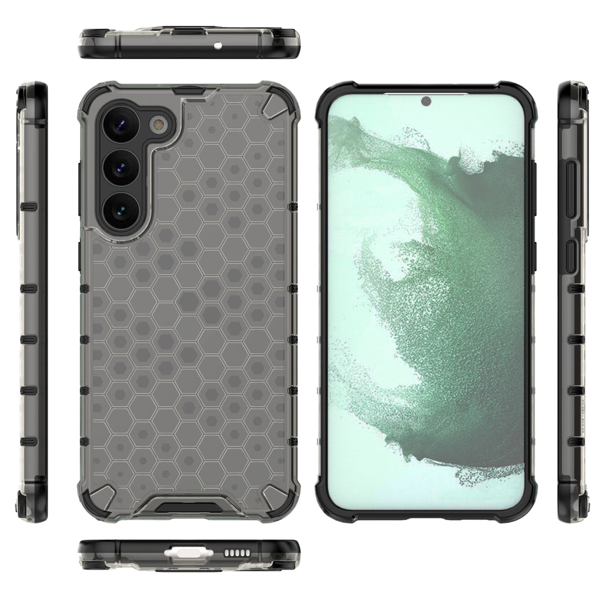 Honeycomb case til Samsung Galaxy S23+ pansret hybrid cover sort