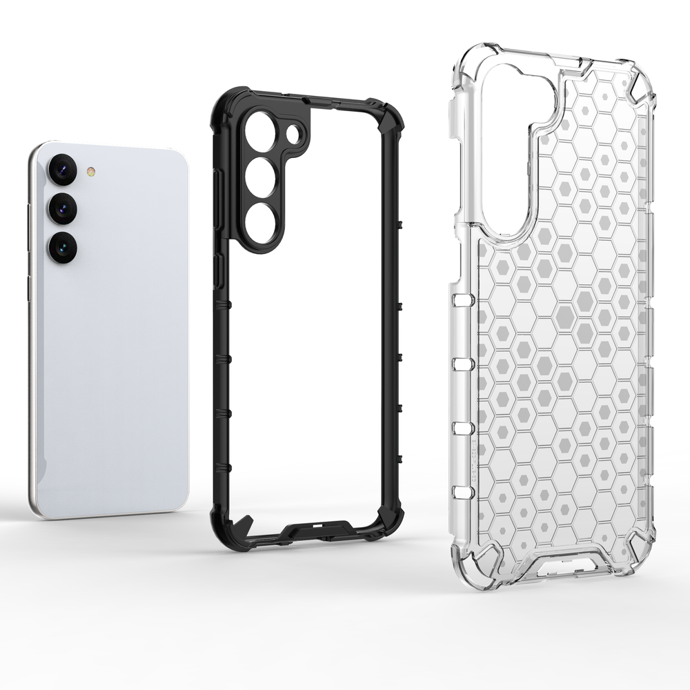 Honeycomb case til Samsung Galaxy S23+ pansret hybrid cover gennemsigtigt