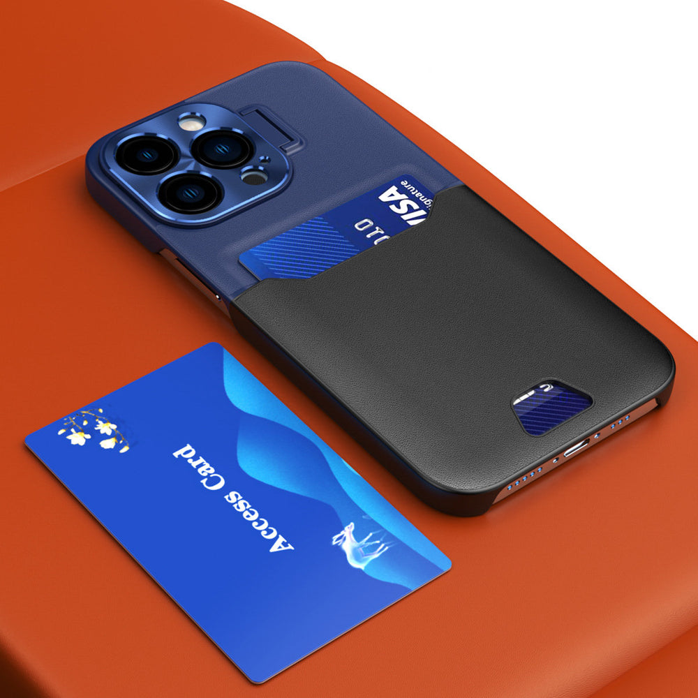 Læder Stand Case til Samsung Galaxy S23 cover kort tegnebog med stand blå