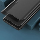 Eco Leather View Case case til Samsung Galaxy S23+ med flip stand rød