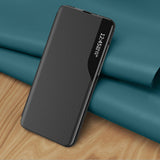 Eco Leather View Case case til Samsung Galaxy S23+ med flip stand rød