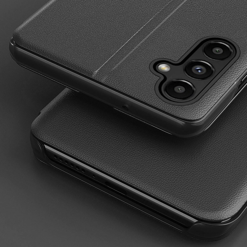 Eco Leather View Case case til Samsung Galaxy S23+ med flip stand rød