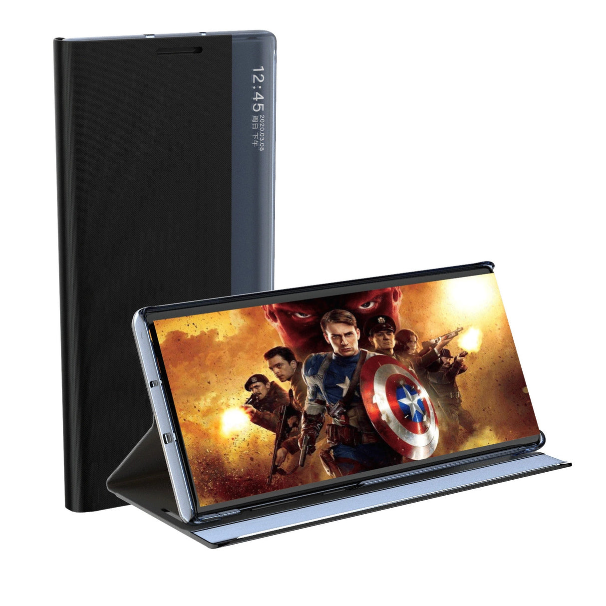 Ny Sleep Case til Samsung Galaxy A14 cover med flip stand sort