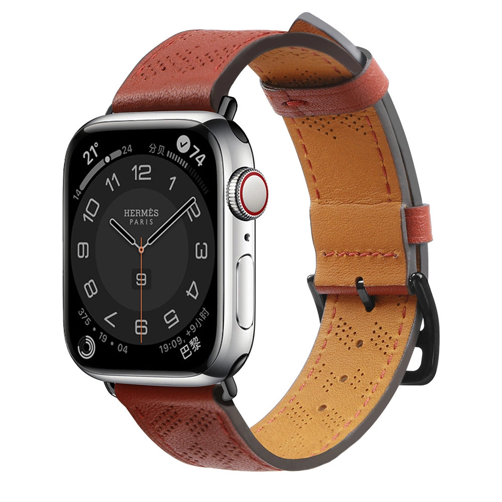 Strap læder til Apple Watch 38 / 40 / 41 mm band armbånd - rød
