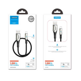 Joyroom Sharp Series S-M411 USB-A / Lightning 3A-kabel 1,2 m med opladningsindikator - sort