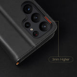 Dux Ducis Hivo case Samsung Galaxy S23+ flip cover tegnebog stand RFID blokering brun