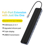 Baseus EliteJoy Gen2 Universal 12-in-1 USB HUB with 25cm USB-C Cable, Notebook Stand, USB-A / USB-C / DP / HDMI / SD / TF / RJ45 / 3.5mm Jack / PD 100W Gray (WKSX030213)