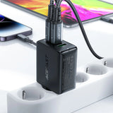 Acefast hurtigoplader GaN (2xUSB-C / USB-A) PPS / PD / QC4+ 65W sort (A41)