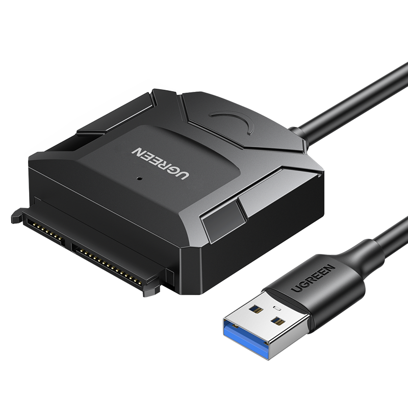Ugreen 2.5'' / 3.5'' harddisk adapter kabel (USB-A 3.0 - SATA) sort (CR108)