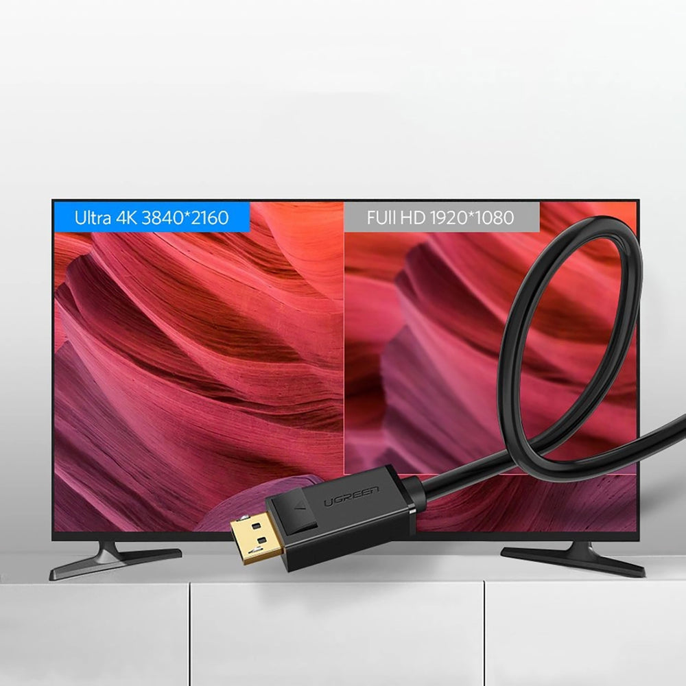 Ugreen DP102 10212 DisplayPort 1.2 4K / DisplayPort 1.2 4K Kabel 3m - sort