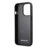 AMG AMHCP13LOSDBK iPhone 13 Pro / 13 6.1" black/black hardcase Leather Curved Lines