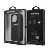 AMG AMHCP13LOSDBK iPhone 13 Pro / 13 6.1" black/black hardcase Leather Curved Lines