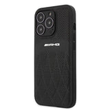 AMG Leather Curved Lines-foder for iPhone 13 Pro Max - sort