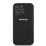 AMG Leather Curved Lines-foder for iPhone 13 Pro Max - sort