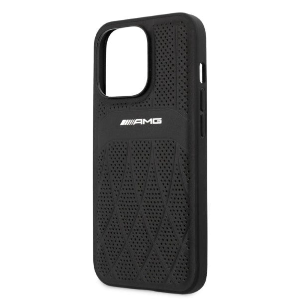AMG Leather Curved Lines-foder for iPhone 13 Pro Max - sort