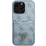 Guess 4G Triangle Logo Cardslot Case for iPhone 13 Pro / 13 - Blue