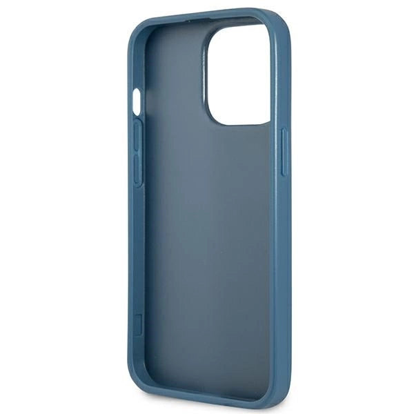 Guess 4G Triangle Logo Cardslot Case for iPhone 13 Pro / 13 - Blue