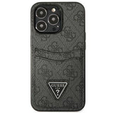 Guess GUHCP13LP4TPK iPhone 13 Pro / 13 6.1" black/black hardcase 4G Triangle Logo Cardslot