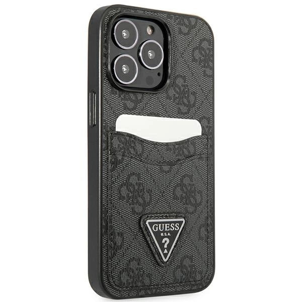 Guess GUHCP13LP4TPK iPhone 13 Pro / 13 6.1" black/black hardcase 4G Triangle Logo Cardslot