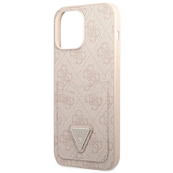 Guess 4G Triangle Logo Cardslot Case for iPhone 13 Pro / 13 - Pink